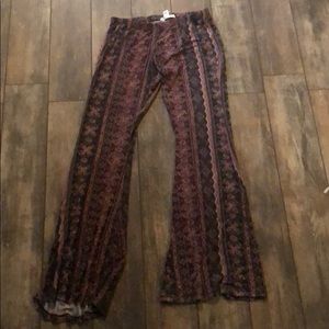 long pants flare at bottom